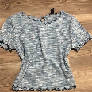 Forever 21 Light Blue Textured Crop Top